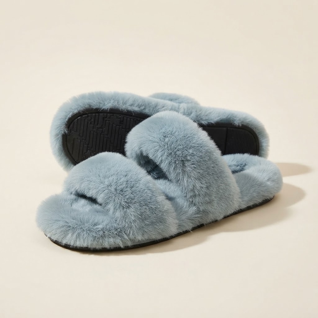 Chaussons Nuage bleu ciel, semelle en caoutchouc